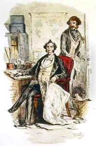 Mr Dombey and James Carker, extra illustration from 'Dombey and Son' by Hablot Knight Browne