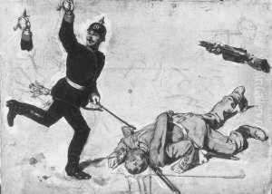 Szene Aus Dem 
Deutsch-franzosischen Krieg 1870/71. Detailstudie Zu Dem Rundgemalde Des
 "sturms Der Sachsischen Truppen Auf St. Privat Am 18.08.1870".