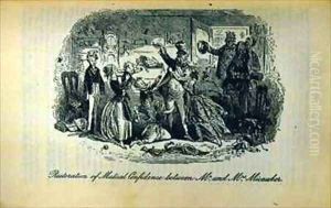 Restoration of Mutual Confidence Between Mr and Mrs Micawber by Hablot Knight Browne