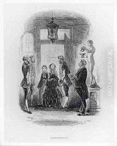 Fanny and Little Dorrit Call on Mrs Merdle by Hablot Knight Browne