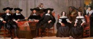 The Regent and Regentess of Oudemannen by Adriaen Backer