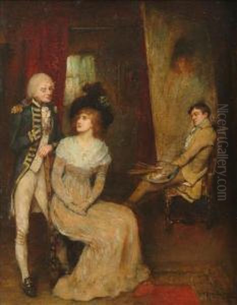 Lord Nelsonand Lady Hamilton In Romney's Studio - view 1