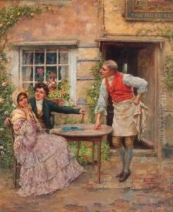 Outside The Rose And Crown by William A. Breakspeare