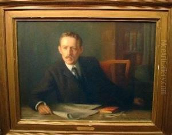 Portrait Of Mr. Herbert Welsh In The Library - view 1