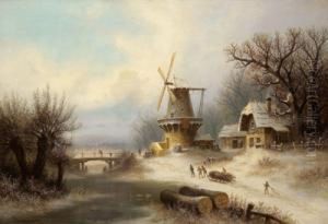 Paesaggio Olandese In Inverno by Albert Bredow