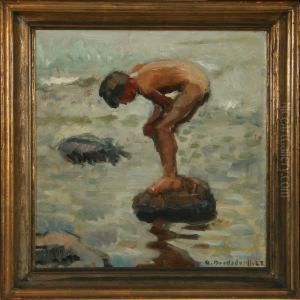 A Naked Boy On A Stone by Axel Bredsdorff