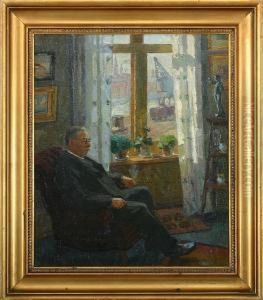 Interior With A Gentleman, Sitting At A Vindow