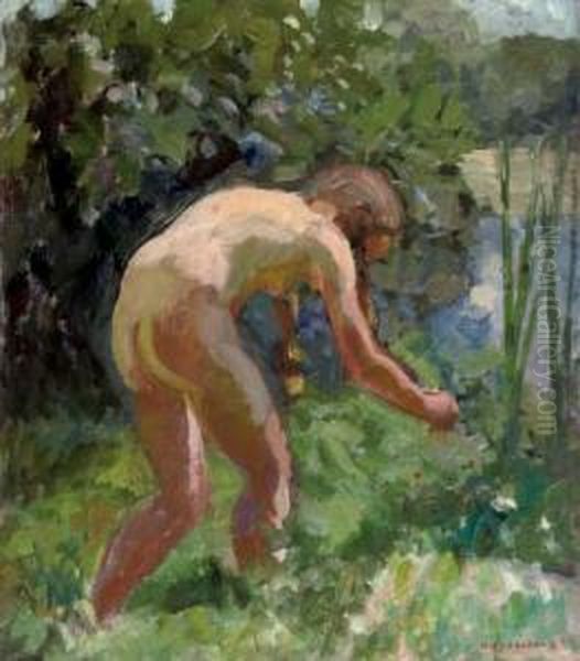 Nude Sowing In The Garden - view 1
