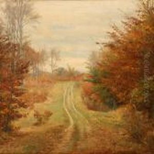 Path In An Autumn Landscape by Johan Ulrik Bredsdorff