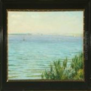 View From Roskildeinlet With Sailing Boats by Johan Ulrik Bredsdorff