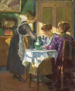 Beim Fruhstuck by Ferdinand Max Bredt