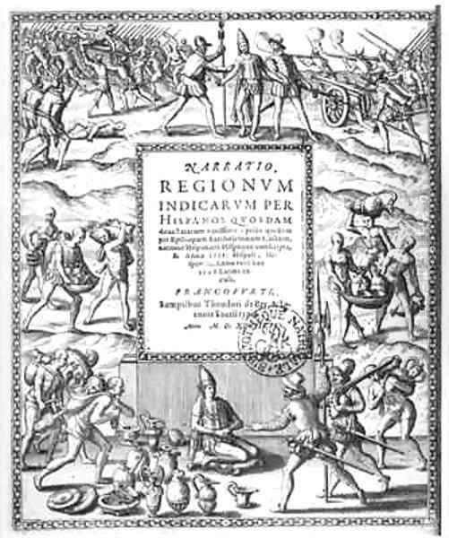 Bartholome de Las Casas (1474-1566) condemning the cruel treatment of the Indians by the Conquistadors - view 1