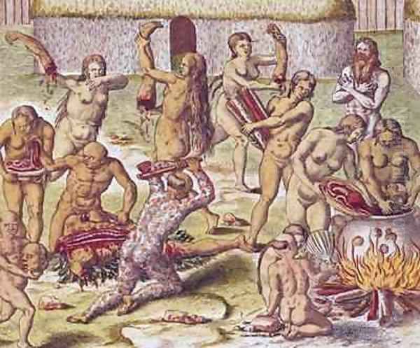 Dismembering and cooking an enemy - view 1