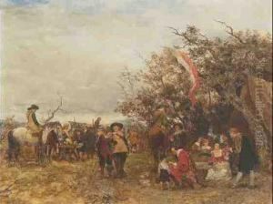 Landsknechte Im Lager Bei Rast Und Spiel by Heinrich Breling