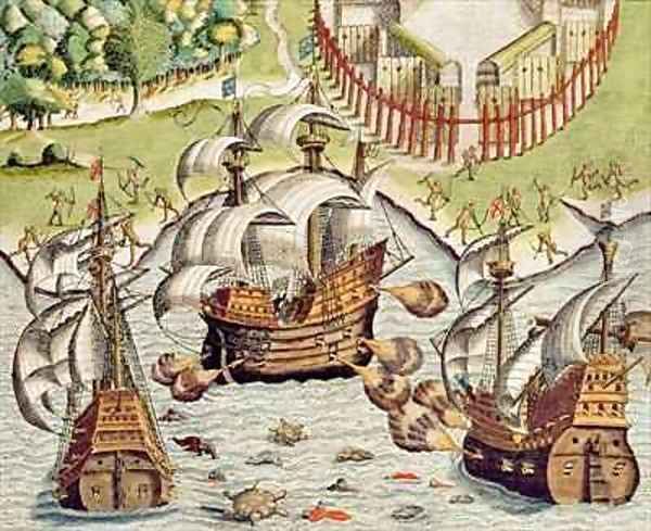 Naval Battle between the Portuguese and French in the Seas off the Potiguaran Territories - view 1