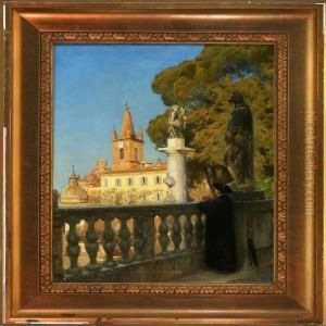 View Of Montepincio In Rome by H. A. Brendekilde