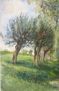 Landschaft Mit Weiden by Albert Heinrich Brendel