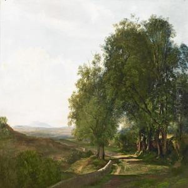 An Italien Landscape With Mountains In The Background - view 1