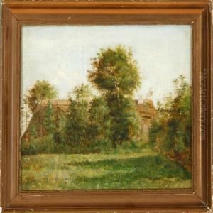 A Thatched Farmbehind A Scrub by Thorald Brendstrup