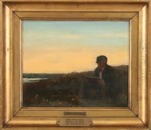 The Painter Hans Friis Is Doing Sketches