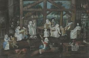 Scene D'interieur. by Friedrich The Elder Brentel