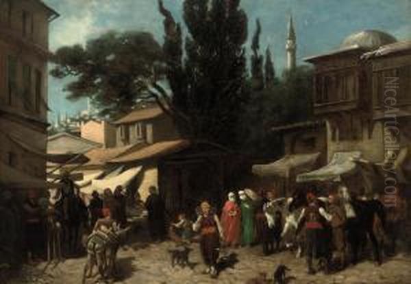 A Bustling Arab Market - view 1
