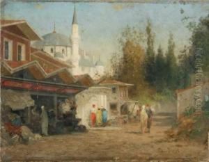 Echoppes Pres D'une Mosquee, Constantinople by Fabius Germain Brest