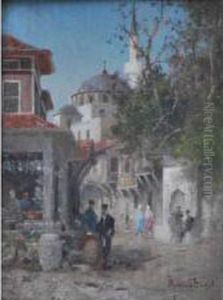 Scene De Rue Animee by Fabius Germain Brest