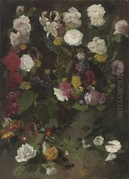White Roses, Lillies, Poppies And Other Summer Blooms - view 1