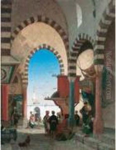 Marchand De Limonade Au Bazar De Constantinople by Fabius Germain Brest