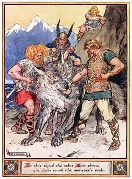 At this signal the other Aesir threw the chain round the monster's neck - view 1
