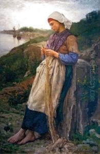 Dienetzflickerin by Jules Breton