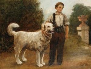 A Boy And His Dog by Jules Breton