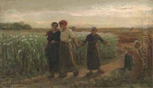 Dans Les Oeillettes, Le Soir by Jules Breton