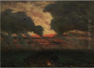 Les Corbeaux, Soir D'orage by Jules Breton