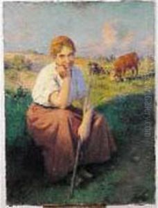 La Gardienne Du Troupeau by Jules Breton
