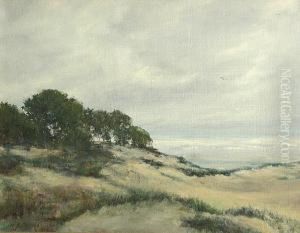 Sand Dunes And The Stormy Sea by Henry Joseph Breuer