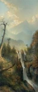 Mountain Waterfall by George Douglas Brewerton