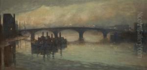 Battersea Bridge At Twilight by Anna Richards Brewster
