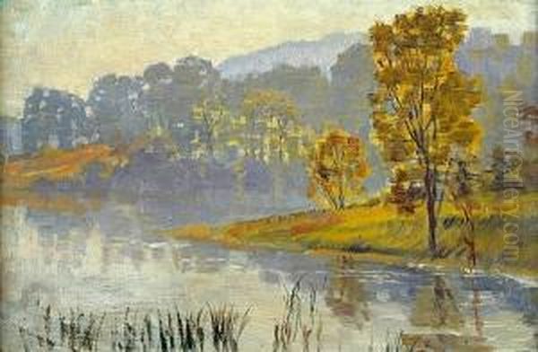 View Of A Lake, View Of A Valley, And Family Entering A Field: Three - view 1