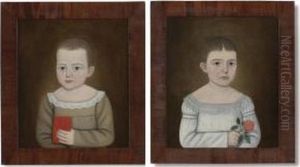 Pair Of Small-scaled Portraits Of A Sister And Brother