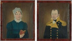 A Pair Of Portraits: General John Perley, Jr. And Sarah Treadwell Perley by John Brewster Jr.