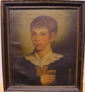 Portrait Of A Boy Holding A Book
