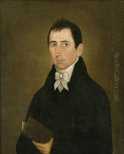 Portrait Of A Young Man Holding A Book, Circa 1825
Oil On Canvas by John Brewster Jr.