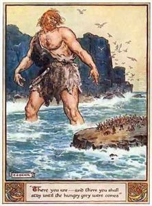 There you are...and there you shall stay until the hungry grey wave comes by Charles Edmund Brock