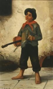 The Peasant Violinist by Francois Xavier Bricard