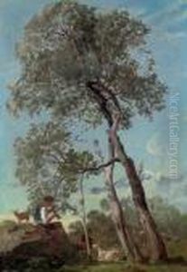 Goatherder Playing A Pipe In The Roman Campagna