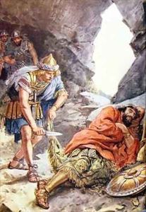 Once he saved Saul's life when he found him in a cave, sleeping by Charles Edmund Brock