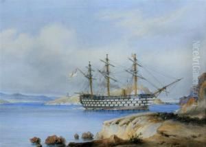 Hms Royal Albert Aground Off The Aegean Island Of Zea