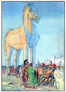 The Trojan Horse by Charles Edmund Brock